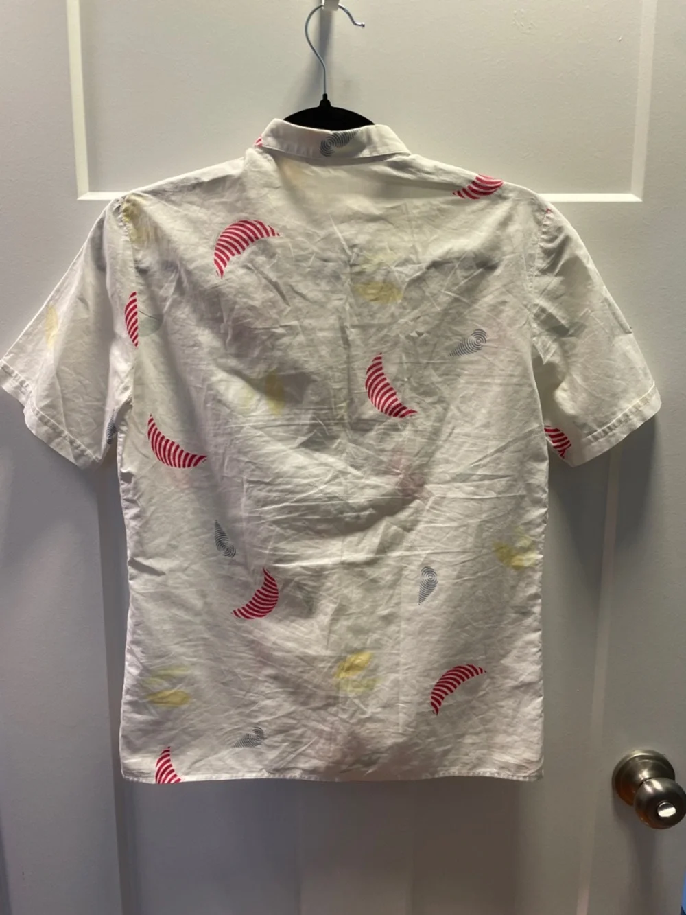 Vintage French Short-Sleeve Printed Button-Up Shirt - Cacharel Size XS - Picture 6 of 7